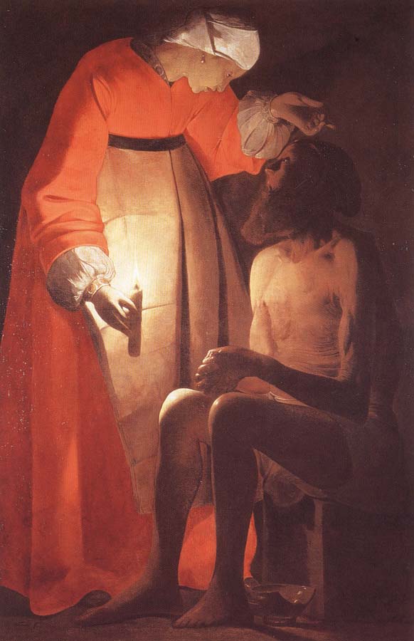 LA TOUR, Georges de Job Mocked by his Wife